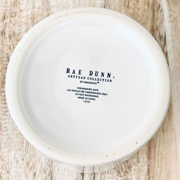 NWT Rae Dunn Gorgeous FARM FRESH White Glossy Ceramic Canister / Cookie Jar - Picture 2 of 12